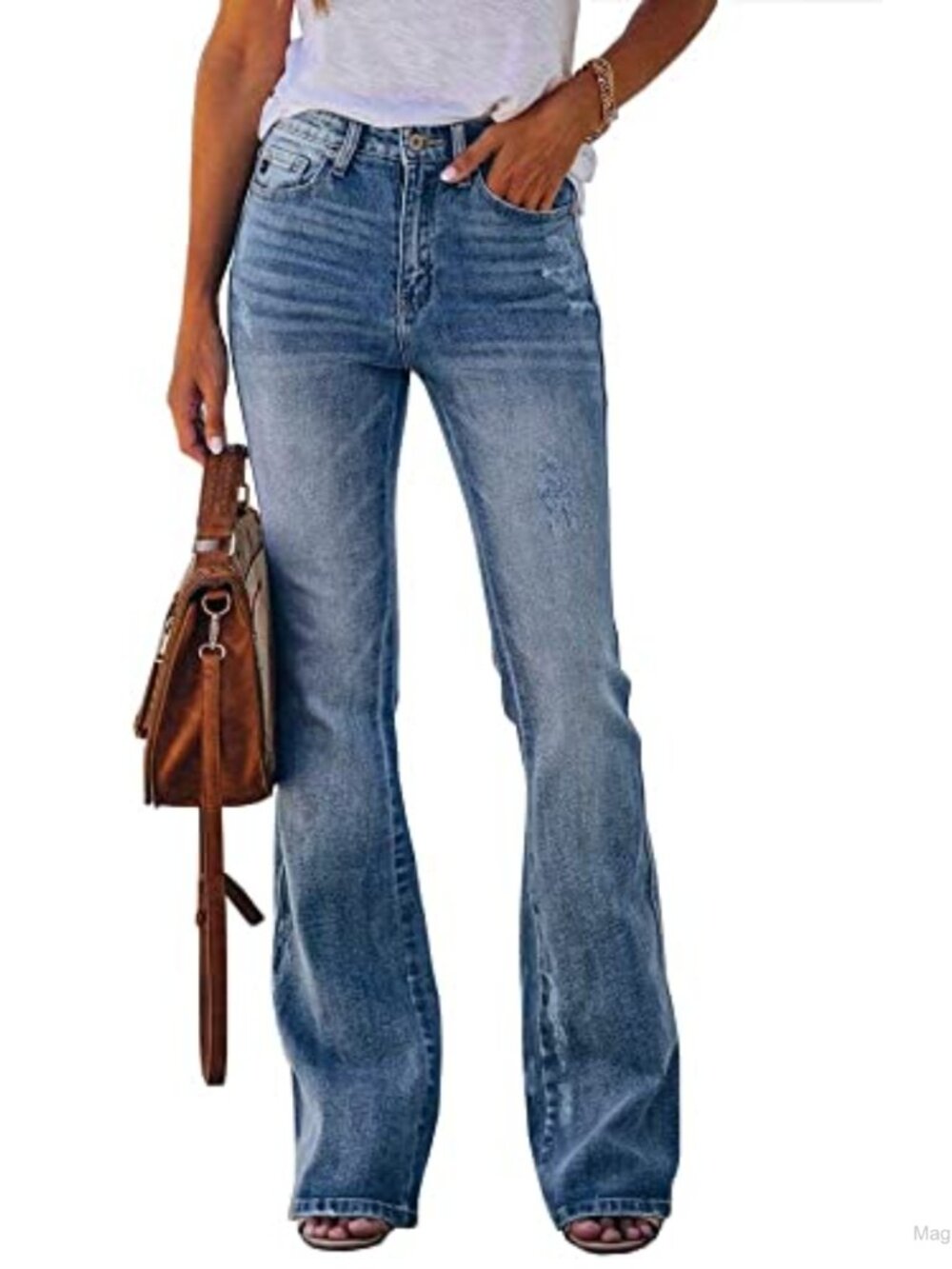 High Waisted Flare Stretch Jeans Women Bootcut Denim Pants Casual